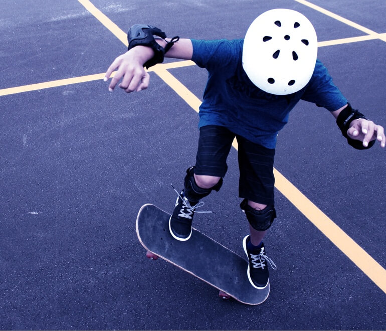 kid skateboarding